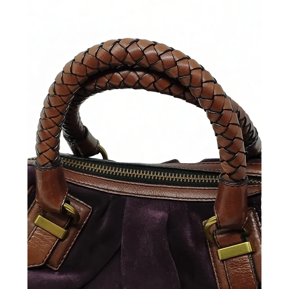 Vintage 90's Banana Republic Suede Leather Hobo Braided Handle 13